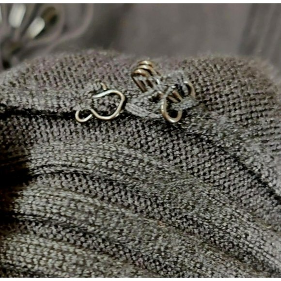 Valerie Stevens Collection Women's M Black Silk Blend Front Zip Beaded Cardigan - Picture 8 of 15